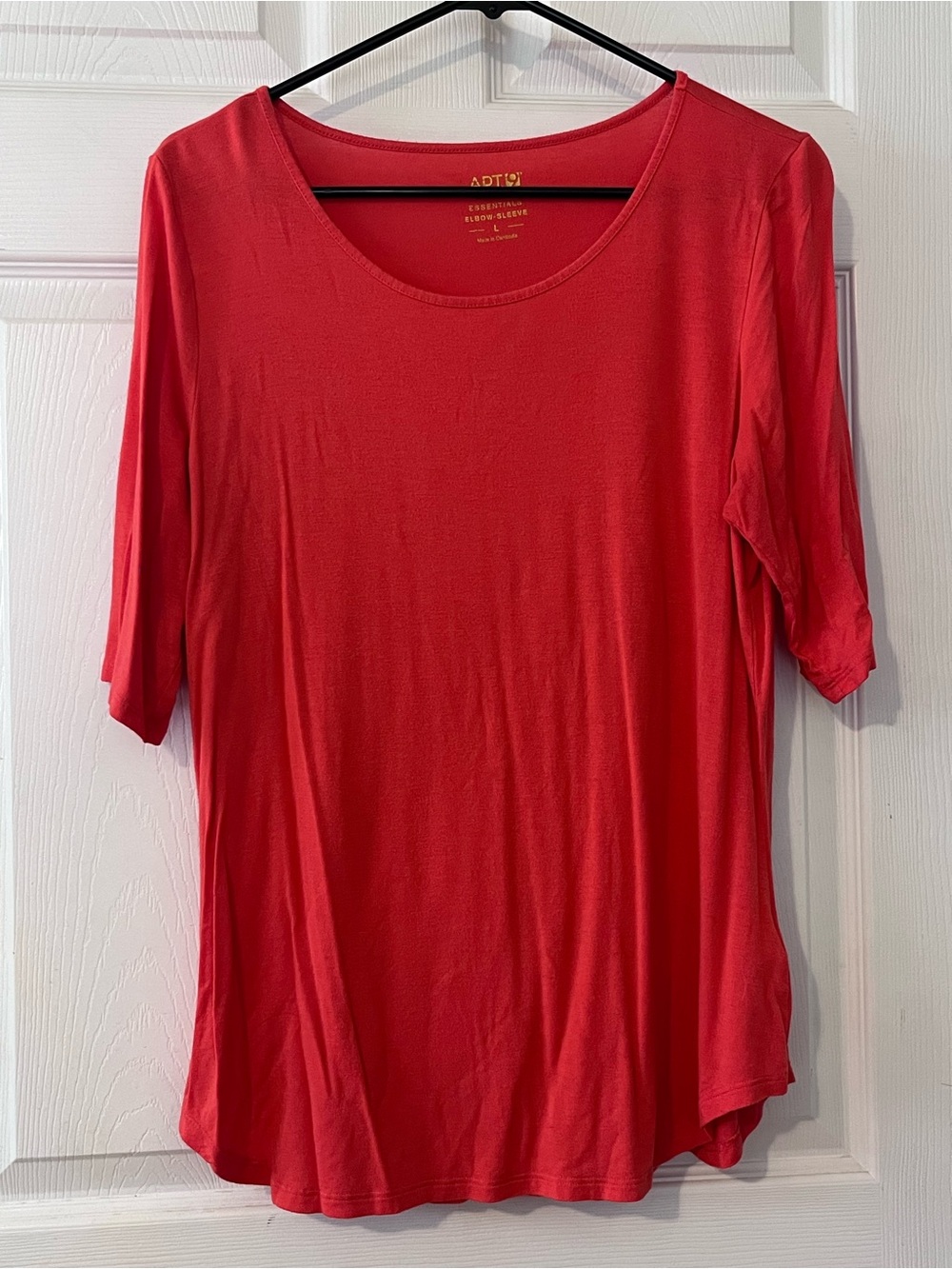Apt. 9 Orange Scoop Neck Elbow Sleeve Tee